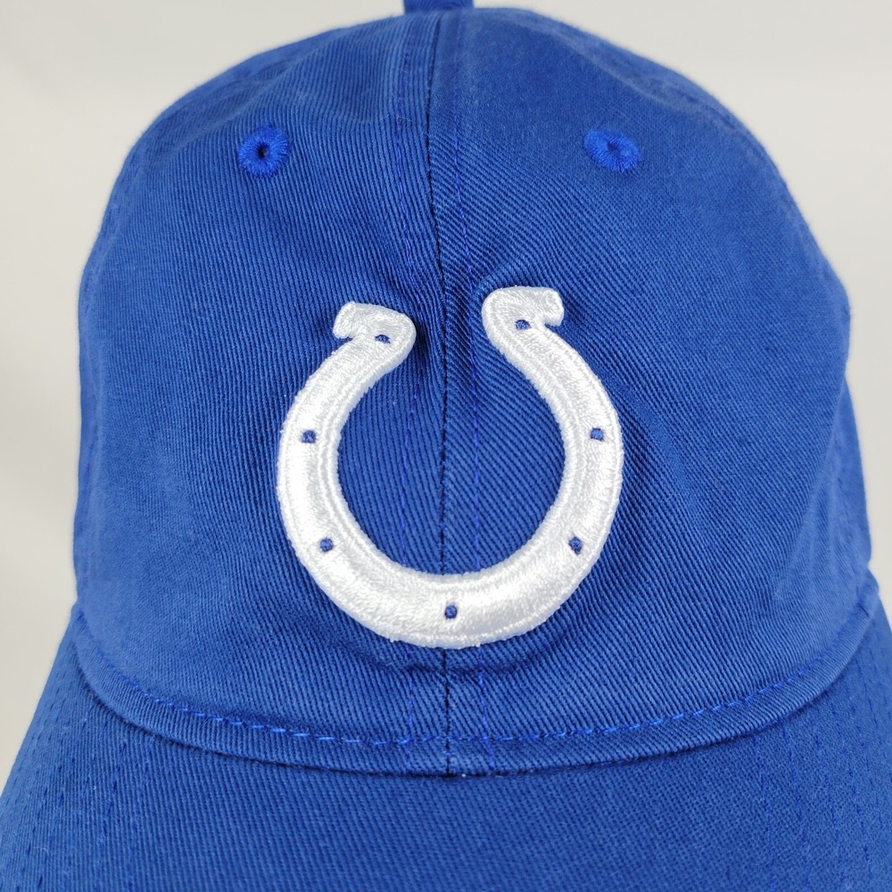 Indianapolis Colts Reebok Strapback Dad Hat Blue OSFA Football Horseshoe Logo